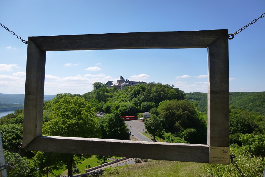 Blick auf Schloss Waldeck vom Elsterberg